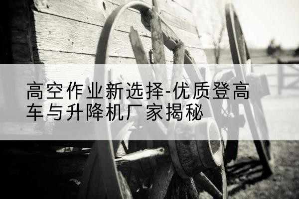 庆城登高车厂家-高空作业新选择-优质登高车与升降机厂家揭秘