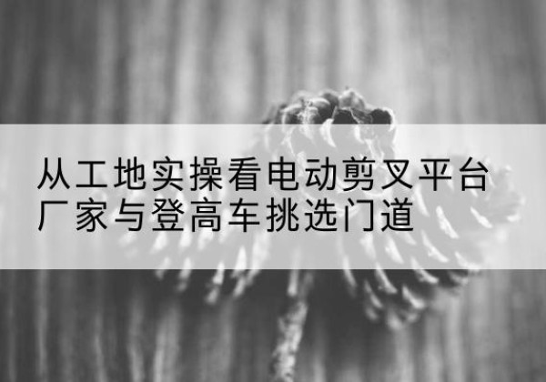 庆城电动剪叉升降平台厂家-从工地实操看电动剪叉平台厂家与登高车挑选门道